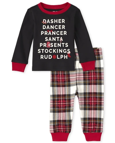 Pyjama unisexe en coton ajusté pour bébé et tout-petit