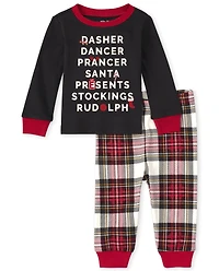 Pyjama unisexe en coton ajusté pour bébé et tout-petit