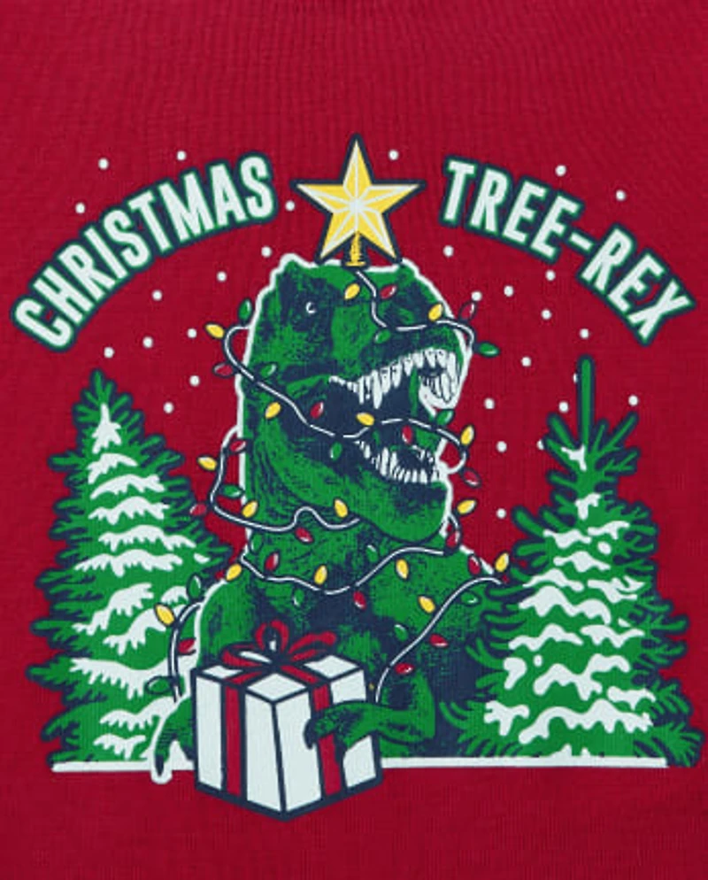 Baby And Toddler Matching Family Christmas Tree-Rex Snug Fit Cotton Pajamas