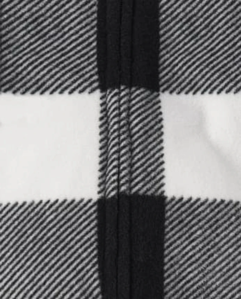 Baby And Toddler Matching Family Buffalo Plaid Fleece One Piece Pajamas