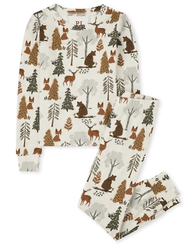 Kids Matching Family Woodland Friends Snug Fit Cotton Pajamas