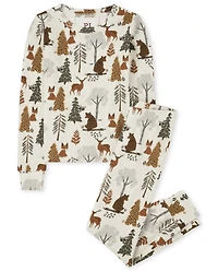 Kids Matching Family Woodland Friends Snug Fit Cotton Pajamas