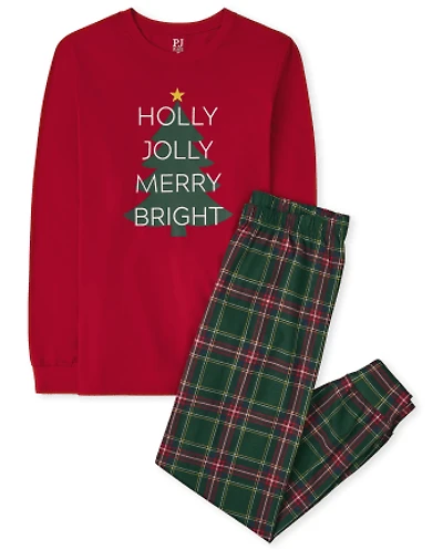 Adult Matching Family Holly Jolly Cotton Pajamas
