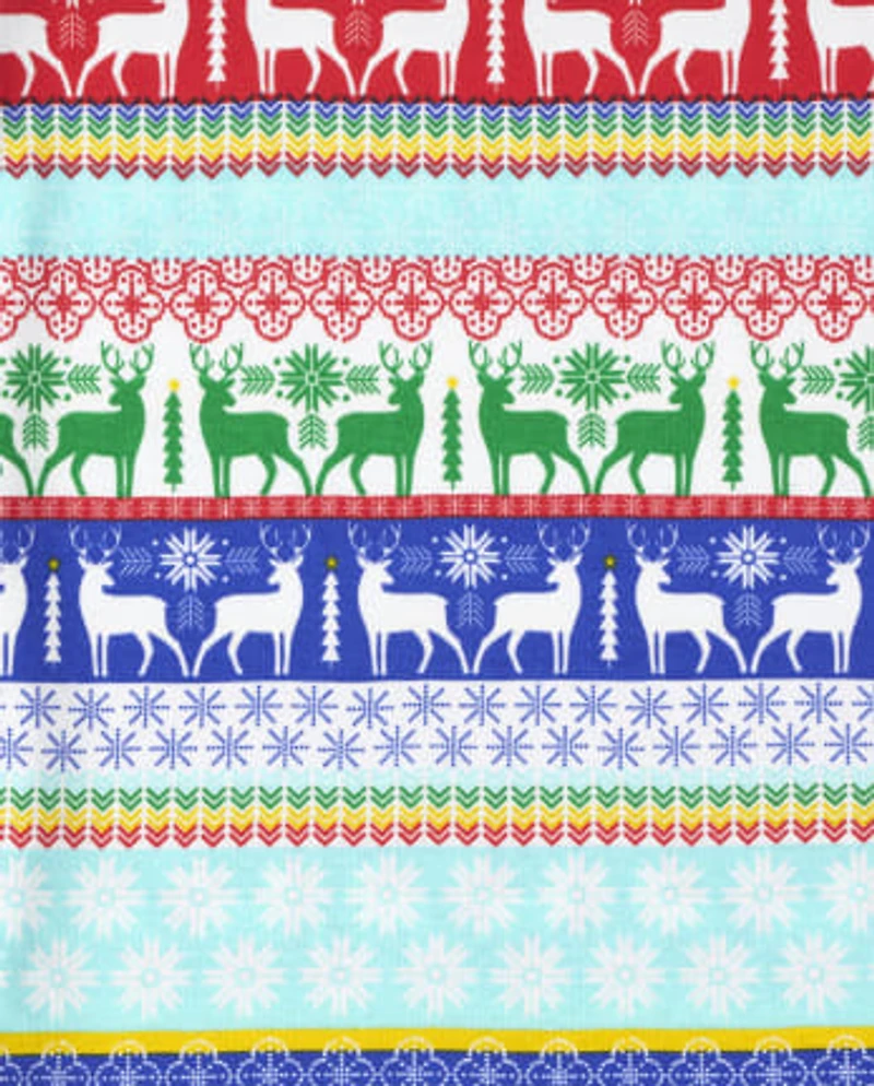 Kids Matching Family Merry and Bright Fairisle Snug Fit Cotton Pajamas