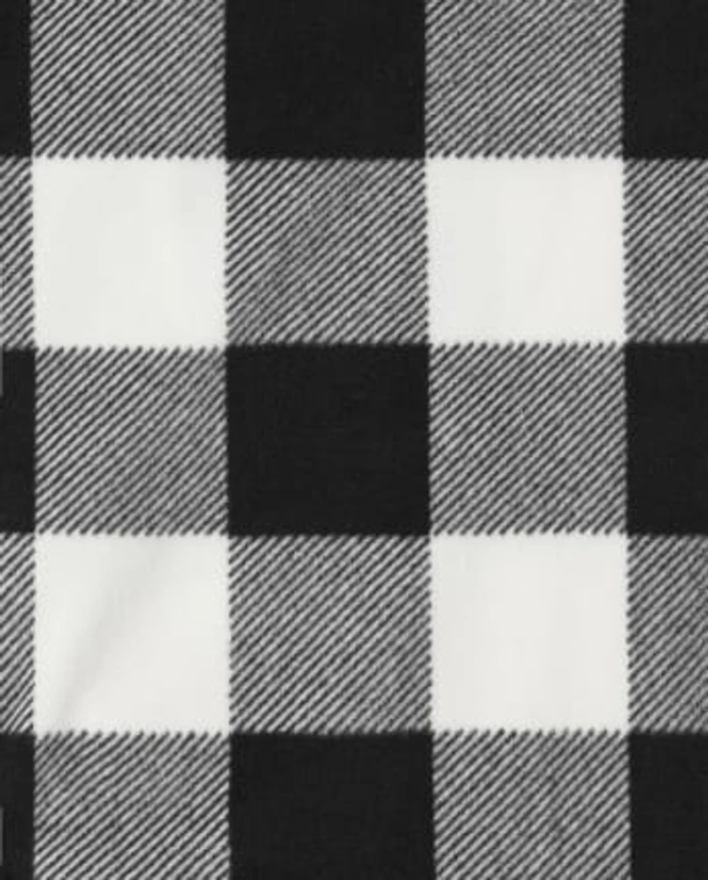 Adult Matching Family 'Tis The Season Buffalo Plaid Cotton And Fleece Pajamas