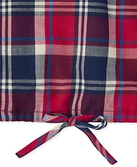 Womens Matching Family Plaid Tie Front Top