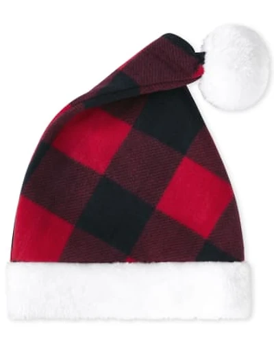 Baby And Toddler Matching Family Buffalo Plaid Santa Hat