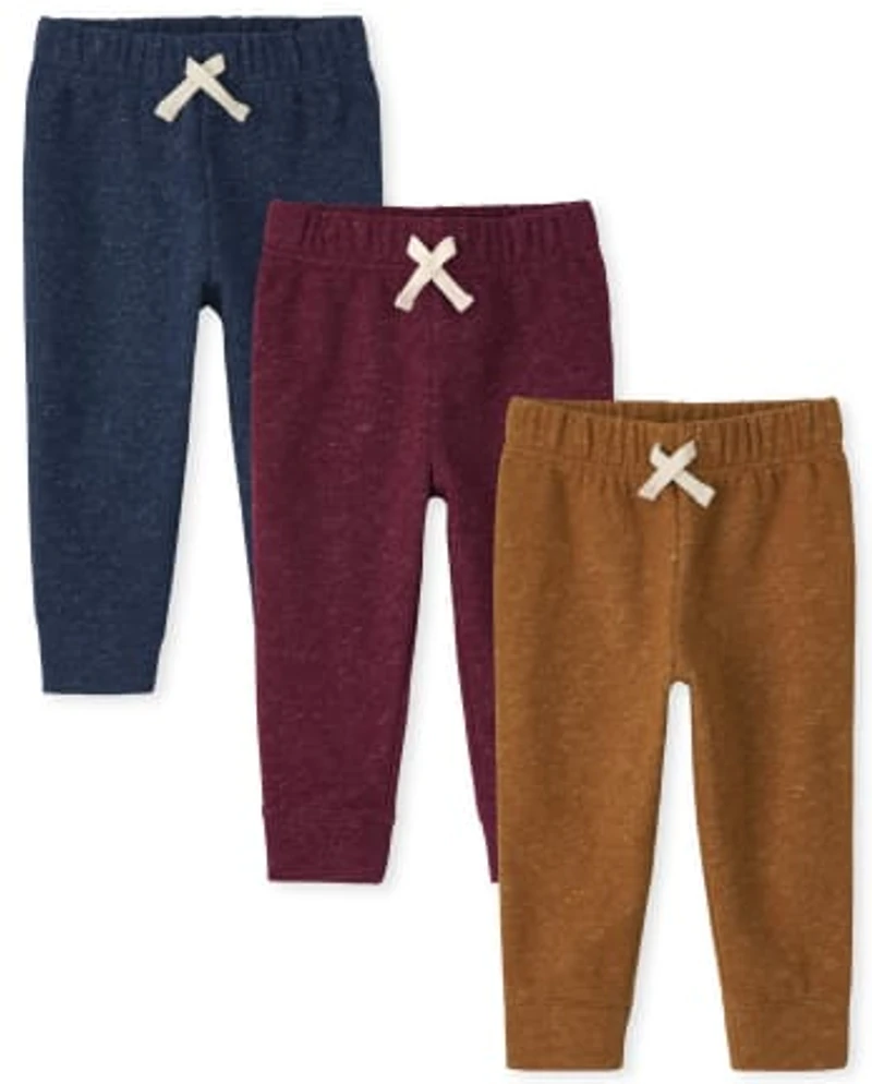 Baby And Toddler Boys Fleece Jogger Pants 3-Pack
