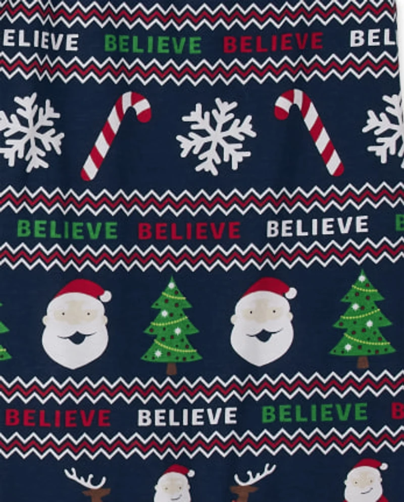 Adult Matching Family Believe Santa Cotton Pajamas