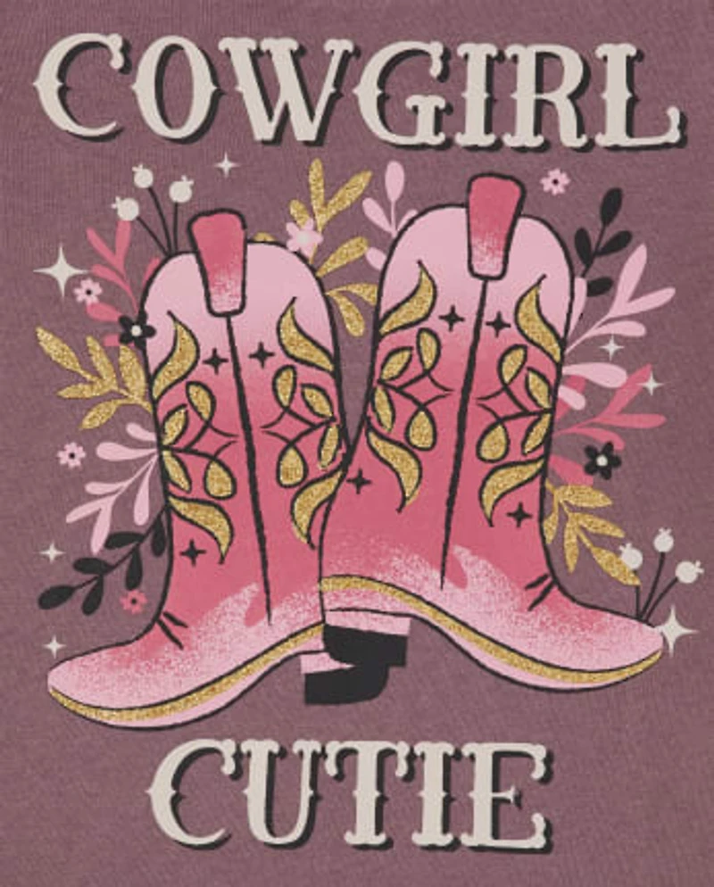 Baby And Toddler Girls Cowgirl Graphic Tee 2-Pack