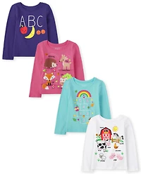 Toddler Girls Education Graphic Tee 4-Pack