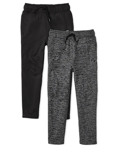 Lot de 2 pantalons performance chinés pour garçon