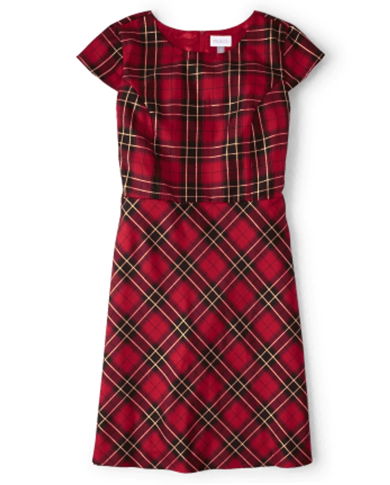 Womens Matching Family Plaid Dress