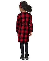 Girls Matching Family Buffalo Plaid Shirt Dress