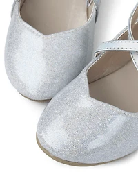 Ballerines scintillantes à bride croisée pour toute-petite fille