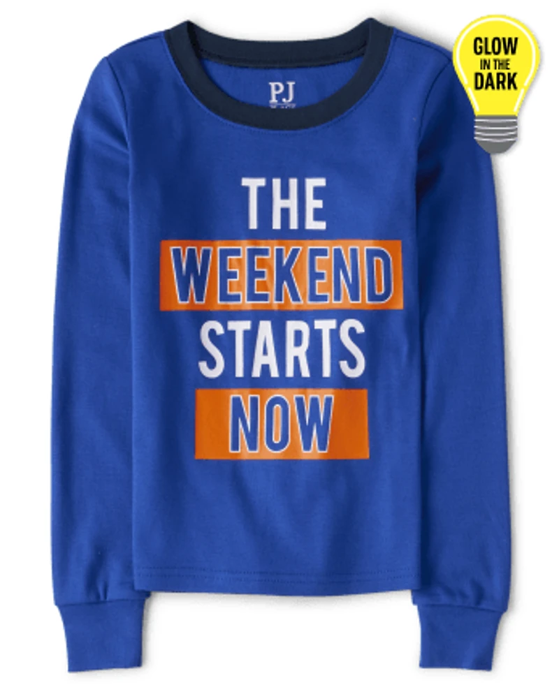 Boys Glow Weekend Snug Fit Cotton Pajamas