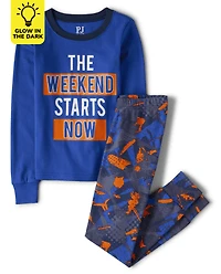 Boys Glow Weekend Snug Fit Cotton Pajamas