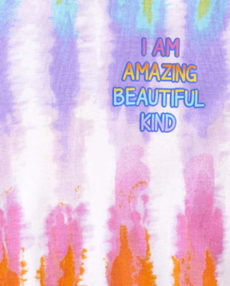 Girls Rainbow Tie Dye Snug Fit Cotton Pajamas