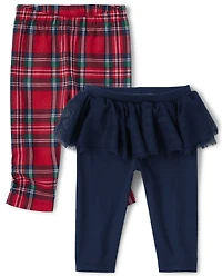 Baby Girls Plaid Tutu Pants 2-Pack