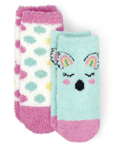 Toddler Girls Koala Cozy Socks 2-Pack