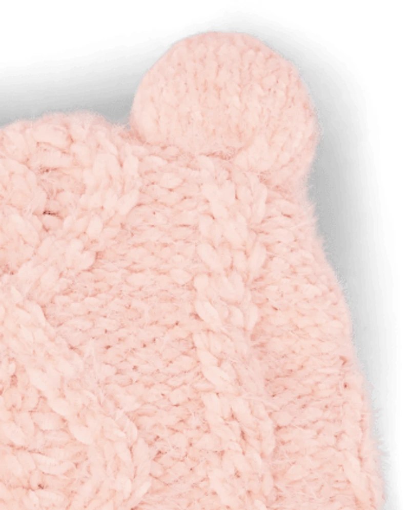 Baby Girls Cozy Hat And Mittens Set