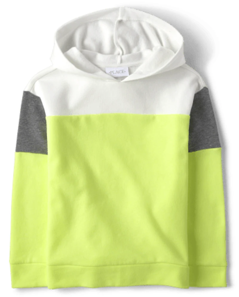 Sweat à capuche en molleton blocs de couleurs pour fille