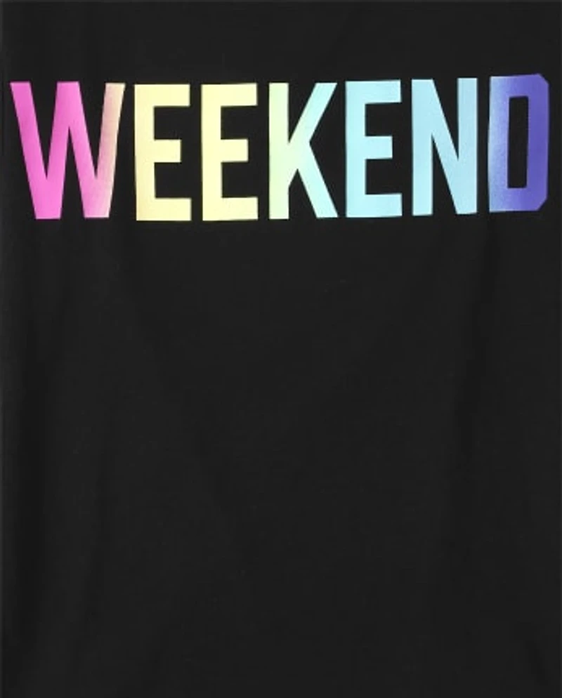 Girls Rainbow Weekend Top