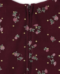 Girls Floral Mesh High Low Dress