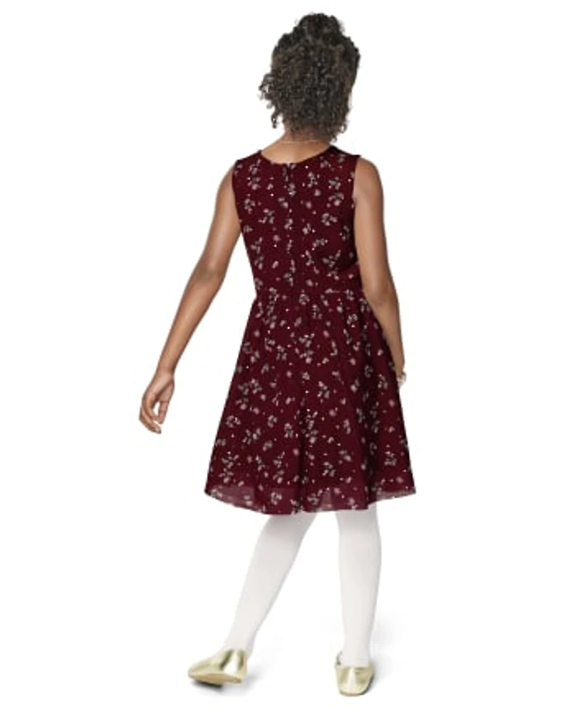 Robe haute basse en tulle à fleurs pour fille