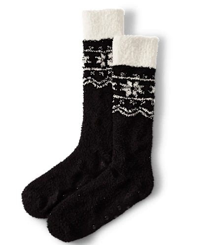 Womens Snowflake Fairisle Cozy Socks