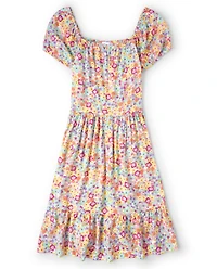 Womens Mommy And Me Floral Tiered Dress