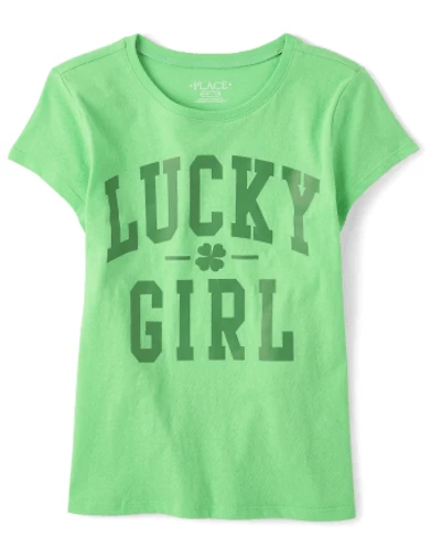 Girls Matching Family Lucky Girl Graphic Tee
