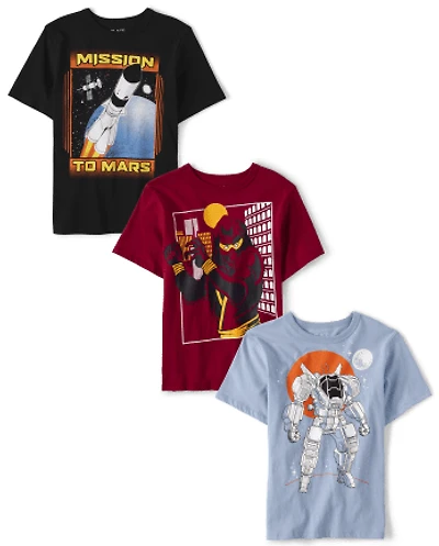 Boys Space Graphic Tee 3-Pack