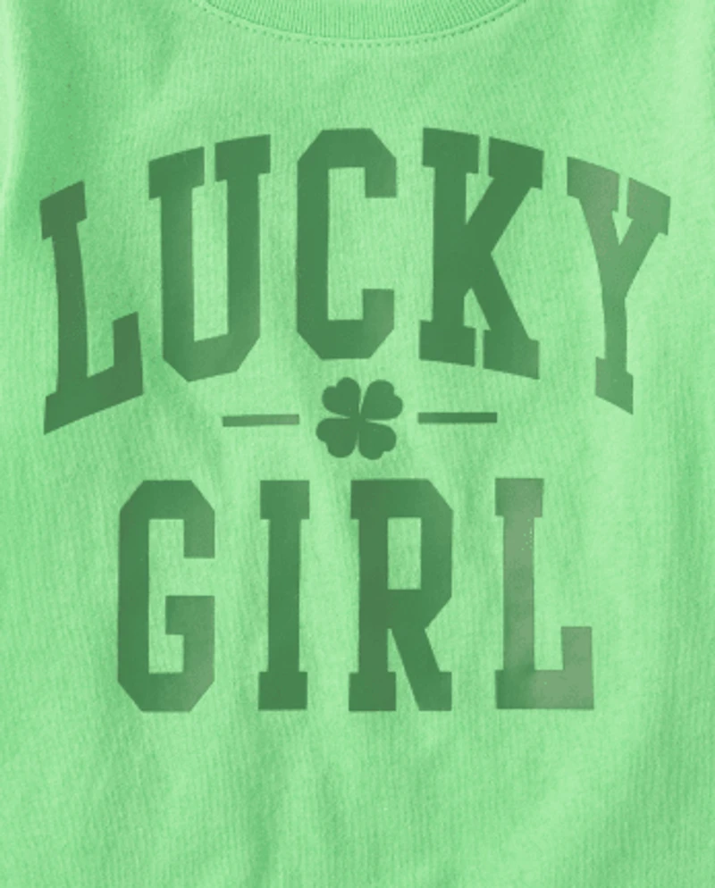 Baby And Toddler Girls Matching Family Lucky Girl Graphic Tee