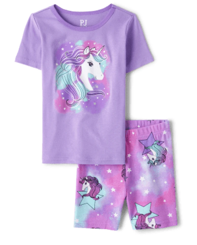 Girls Unicorn Snug Fit Cotton Pajamas