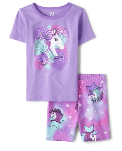 Girls Unicorn Snug Fit Cotton Pajamas
