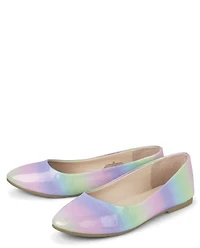 Girls Glitter Rainbow Ballet Flats