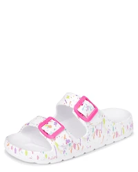 Girls  Paint Splatter Buckle Slides