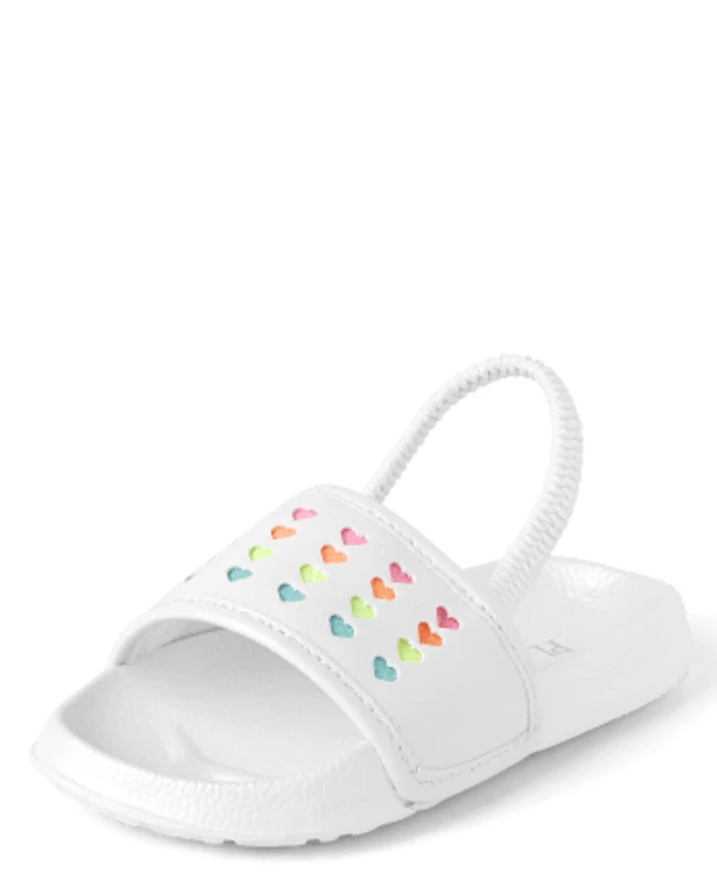 Toddler Girls Rainbow Heart Slides