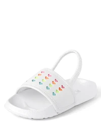 Toddler Girls Rainbow Heart Slides