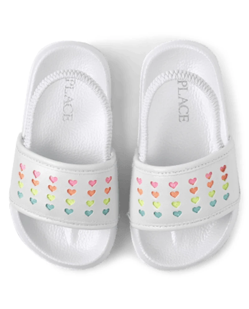 Toddler Girls Rainbow Heart Slides