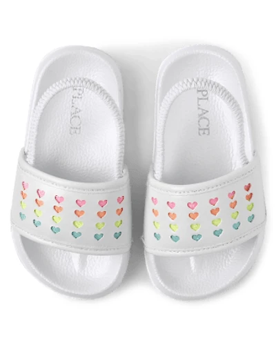 Toddler Girls Rainbow Heart Slides