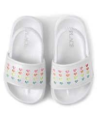 Toddler Girls Rainbow Heart Slides