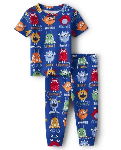 Baby And Toddler Boys Monster Snug Fit Cotton Pajamas