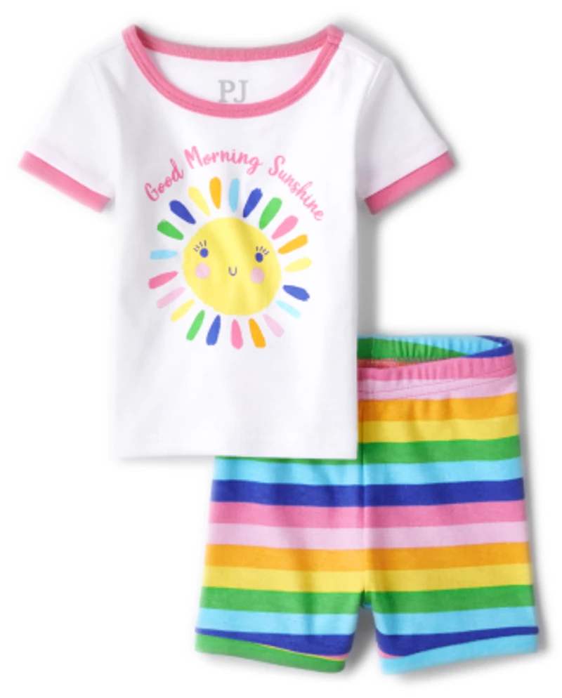 Pyjama en coton ajusté Sunshine pour bébé et toute-petite fille