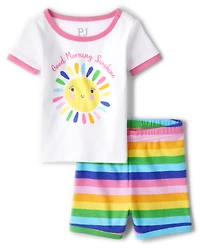 Pyjama en coton ajusté Sunshine pour bébé et toute-petite fille