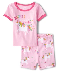 Baby And Toddler Girls Unicorn Snug Fit Cotton Pajamas
