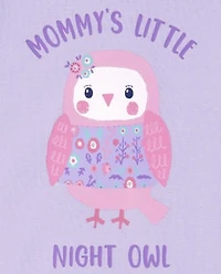Baby And Toddler Girls Night Owl Snug Fit Cotton Pajamas
