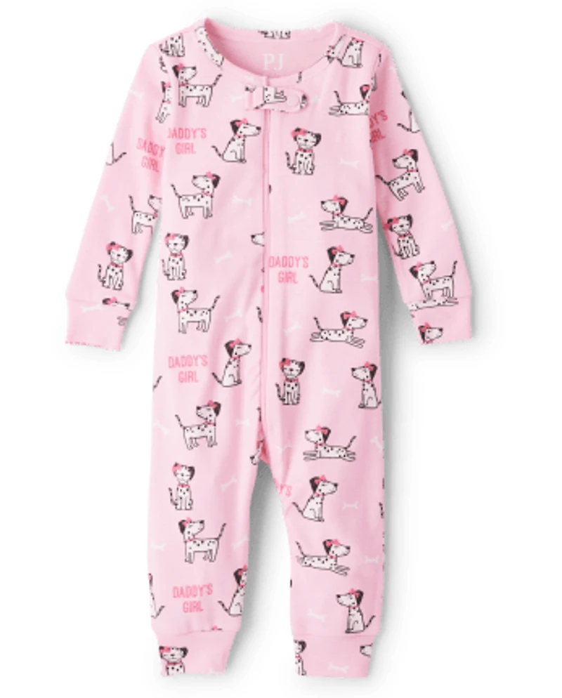 Baby And Toddler Girls Dog Snug Fit Cotton One Piece Pajamas