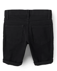 Girls Roll Cuff Twill Skimmer Shorts